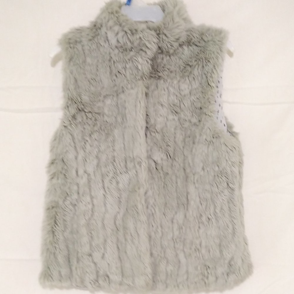 Zara Light Grey Girls Fur Vest 10/11